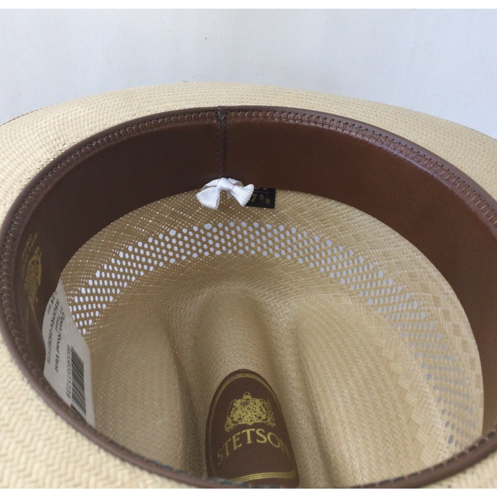 Stetson Natural Straw Panama Hat with Brown Band - Picture 6 of 7